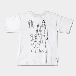 Antonio Torres and the guitar FE09 of 1859 by 9JD Kids T-Shirt